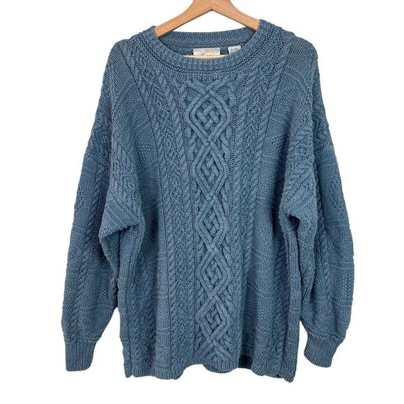 VTG Compagnie Internationale Express Handknitted Large Cable Knit Sweater 90s - Picture 1 of 9